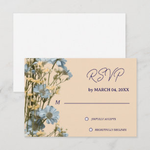 RSVP de boda clásico elegante floral