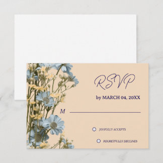 RSVP de boda clásico elegante floral