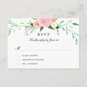 RSVP de boda con acuarela de flores silvestres
