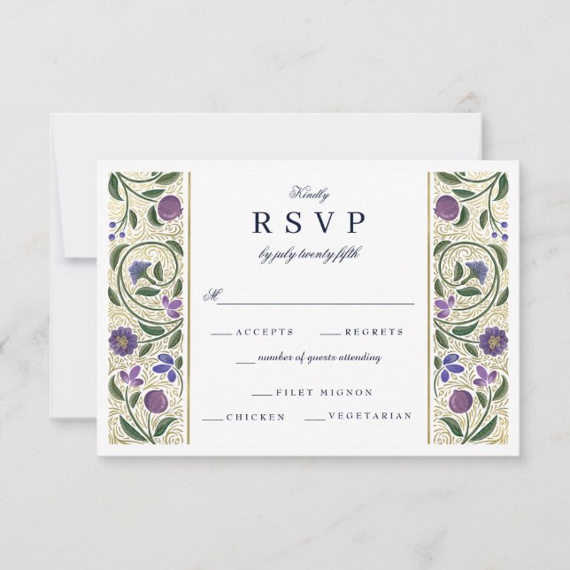 RSVP de boda con borde iluminado (Anverso)