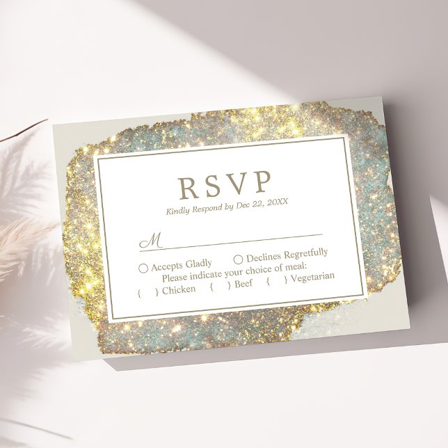 RSVP de boda con brillo holográfico iridiscente mo (Subido por el creador)