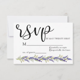 RSVP de boda de acuarela púrpura árbol de glicina