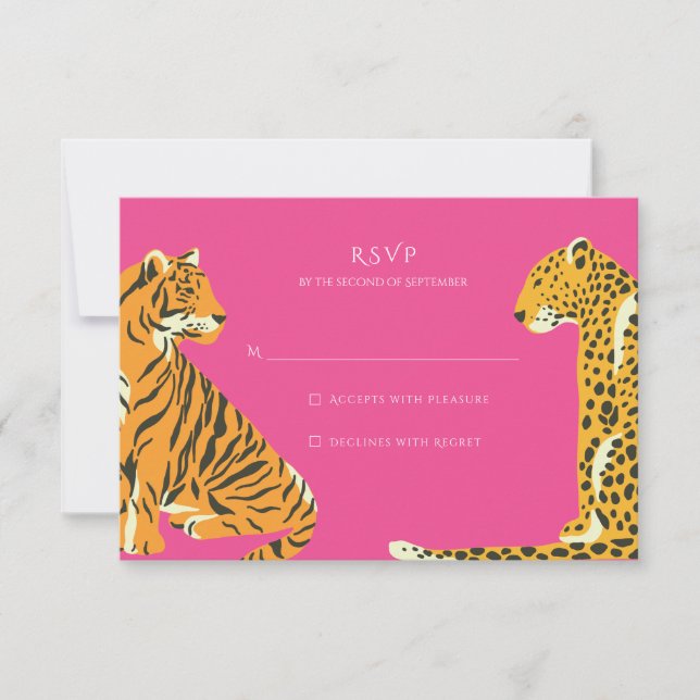 RSVP de boda de animales de la jungla de Safari (Anverso)
