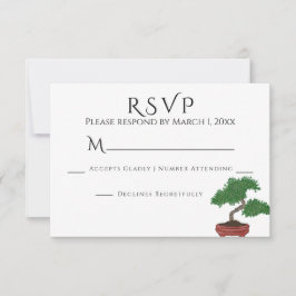 RSVP de boda de árbol bonsai japonés