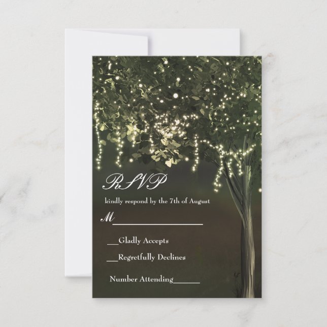 RSVP de boda de árbol iluminado por una mossy rusa (Anverso)