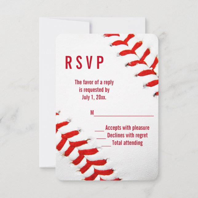 RSVP de boda de béisbol (Anverso)