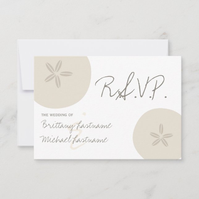 RSVP de boda de boda de matrimonio con arena (Anverso)