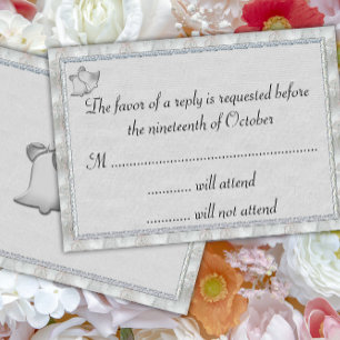 RSVP de boda de campanas plateadas