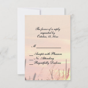 RSVP de boda de campo de puesta al sol
