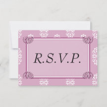 RSVP de boda de damasco rosado Rosa