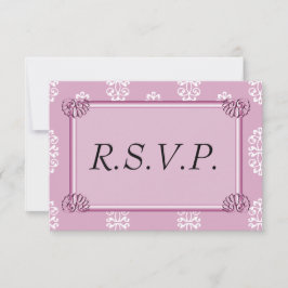 RSVP de boda de damasco rosado Rosa