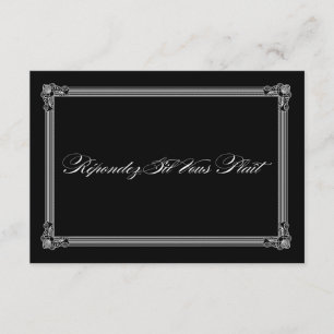 RSVP de boda de estilo Poster blanco y negro