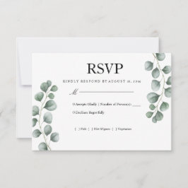 RSVP de boda de eucalipto verde