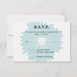 RSVP de boda de flor azul
