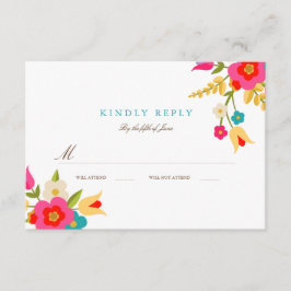 RSVP de boda de flores de país