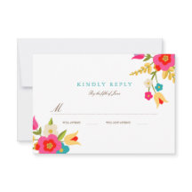 RSVP de boda de flores de país