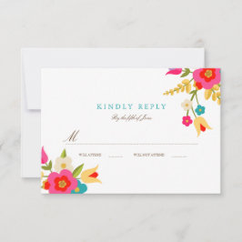 RSVP de boda de flores de país