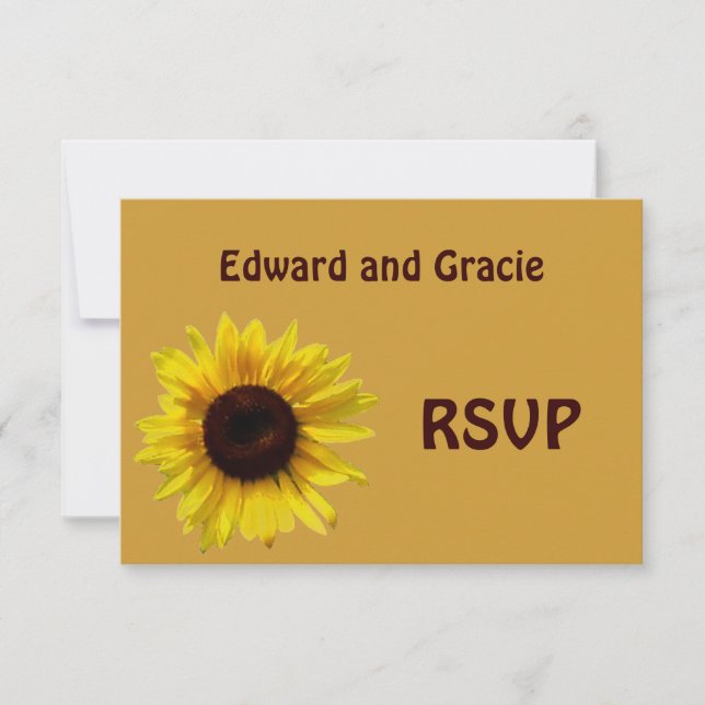 RSVP de boda de girasol (Anverso)