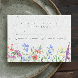 RSVP de Boda de Jardín Boho Flor Silvestre