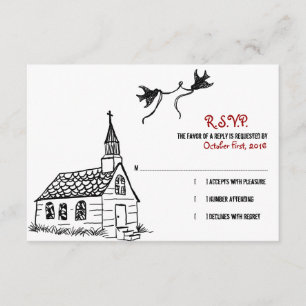 RSVP de boda de la Capilla Negra y Blanca