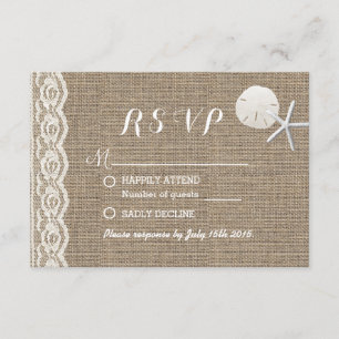 RSVP de boda de la playa de Starfish & Sand Dollar