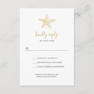 Rsvp de boda de la Shell del Mar de Oro para bufé