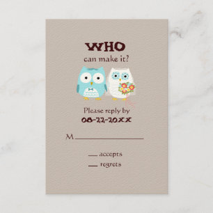 RSVP de Boda de Lechuzas - Novia y Groom