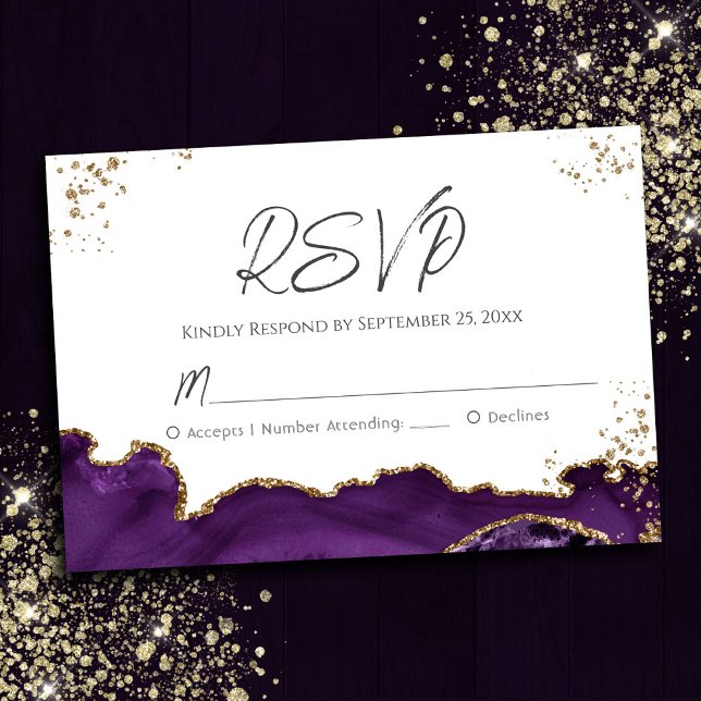 RSVP de boda de morado agado (Subido por el creador)