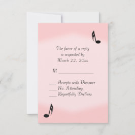 RSVP de boda de música rosa