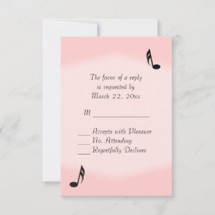 RSVP de boda de música rosa