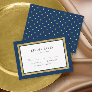 RSVP de Boda de Oro Clásica en Color Editable