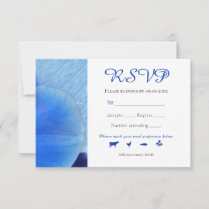 RSVP de Boda de Orquídeas Acuarela Azul Chic Tropi