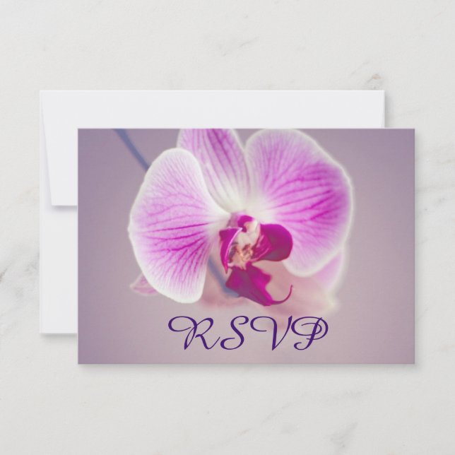 RSVP de boda de orquídeas púrpura radiante (Anverso)