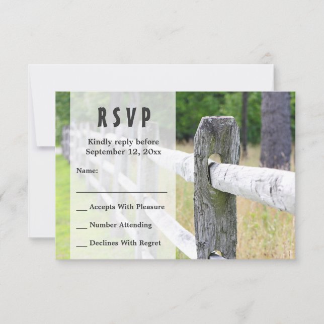 RSVP de boda de país (Anverso)