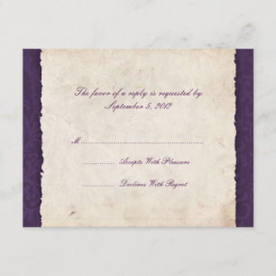 RSVP de boda de país púrpura