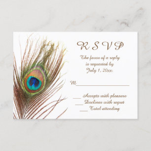 RSVP de boda de pavo real