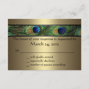 RSVP de boda de pavo real
