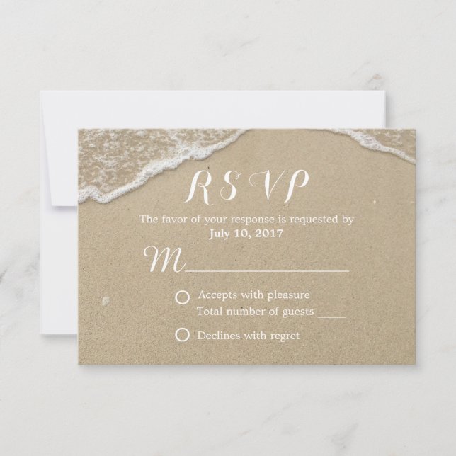 RSVP de boda de playa (Anverso)