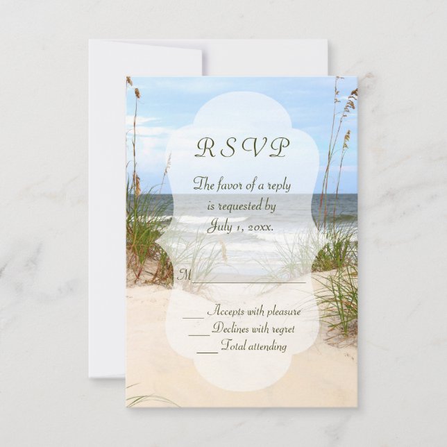 RSVP de boda de playa (Anverso)