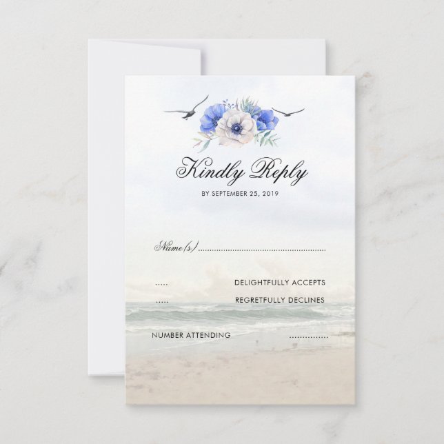 RSVP de boda de playa (Anverso)