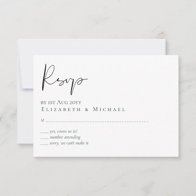 RSVP de boda de presupuesto de cifrado clásico (Anverso)