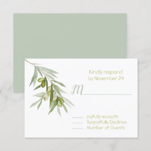 RSVP de Boda de Rama de Olivo Italiana