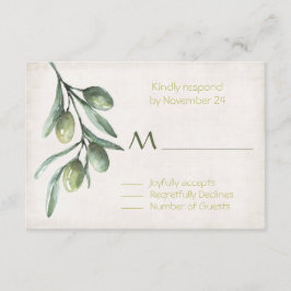 RSVP de Boda de Rama de Olivo Italiana