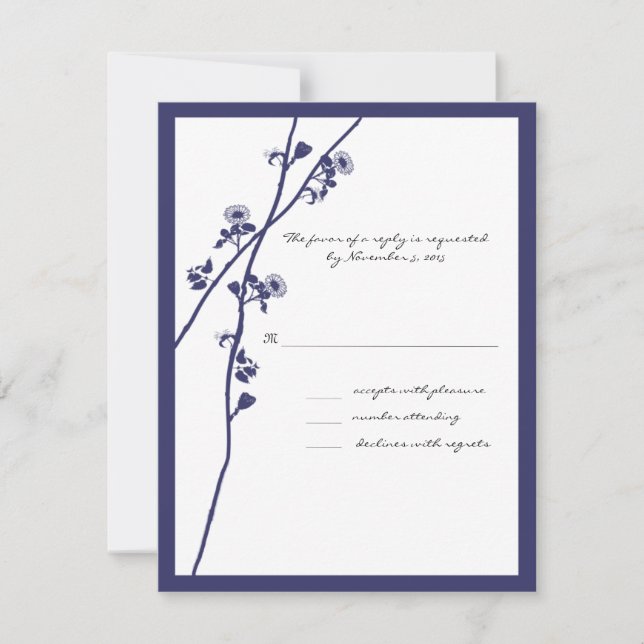 RSVP de boda de ramas florales de flores silvestre (Anverso)