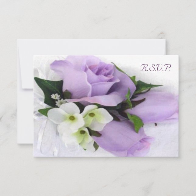 RSVP de boda de Rosa púrpura (Anverso)