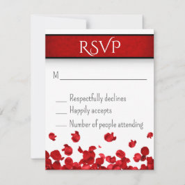 RSVP de boda de rosas rojas