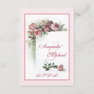 RSVP de boda de rosas rosadas