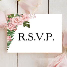 RSVP de boda de rosas y helados rosados