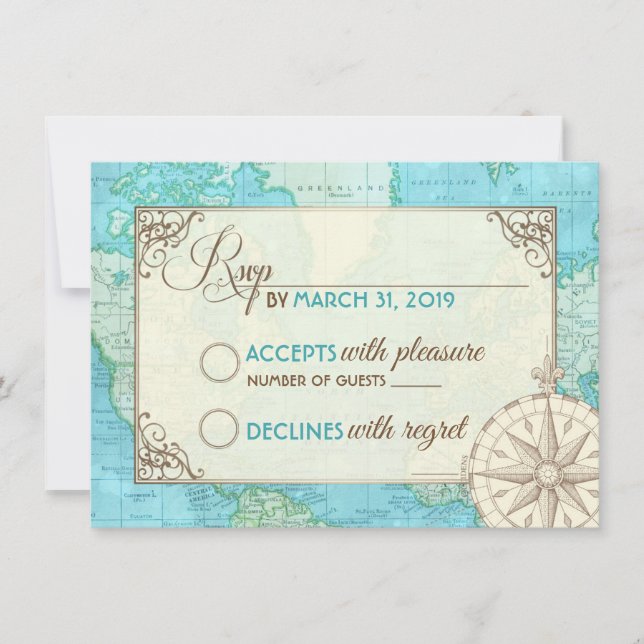 RSVP de boda de viaje (Anverso)
