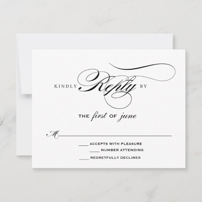 RSVP de boda elegante (Anverso)